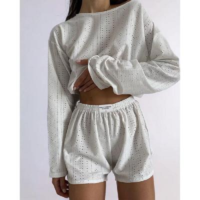 Set de vară pentru femei european și american: Top pulover larg la modă și pantaloni scurți slim