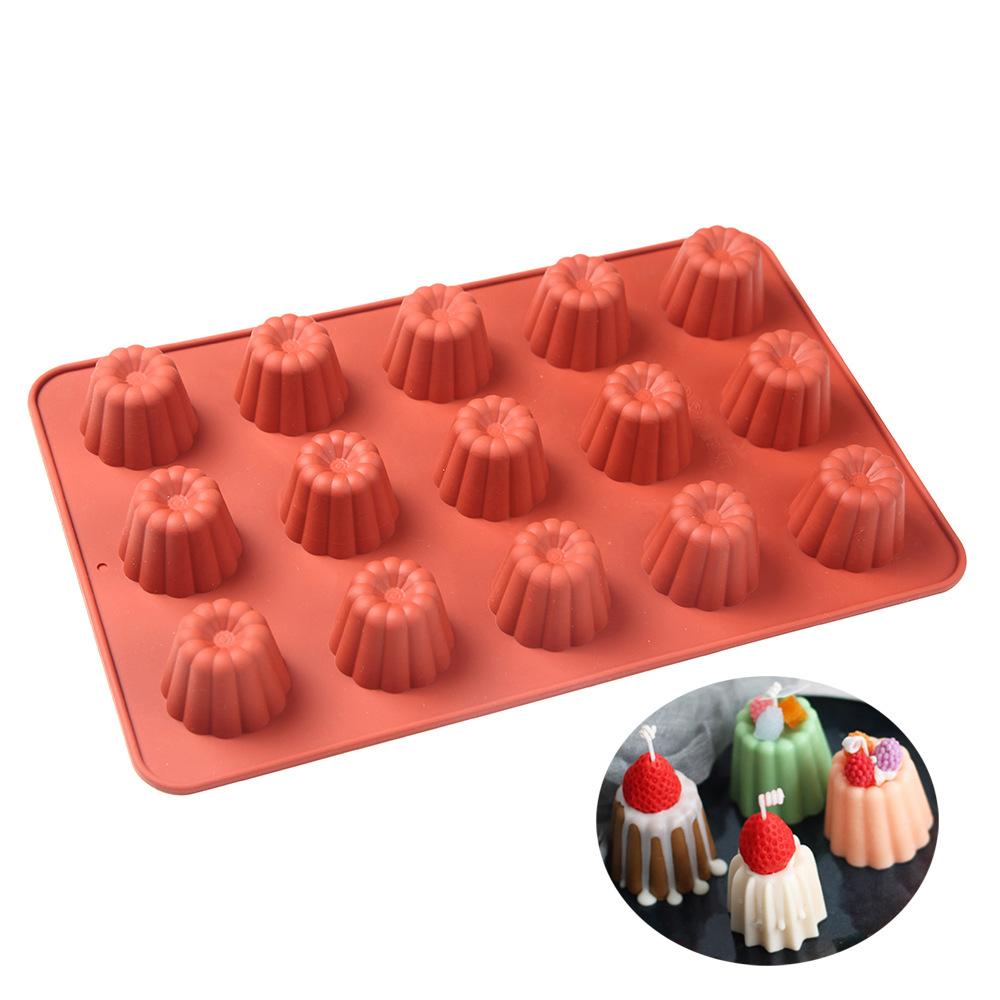 12/15/18Holes Silicone Molds for Baking Caneles Pudding Mousse Chocolate Ice Cream Cake Decoration Mold Kitchen Tools