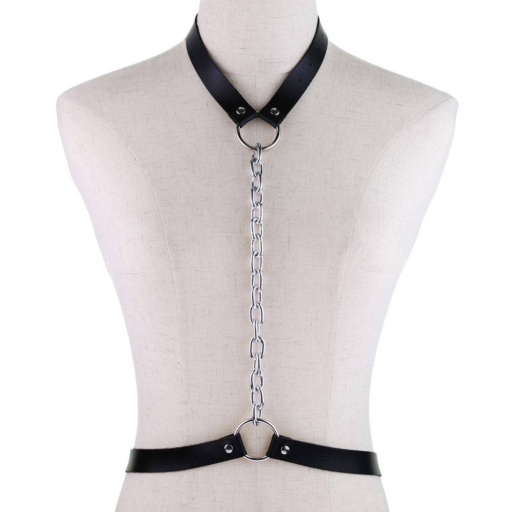 DIEZI Different Style Hip Hop Leather Choker Necklace Women Men Harajuku Gothic Punk Sexy Circle Tassel Chain Necklace Jewelry