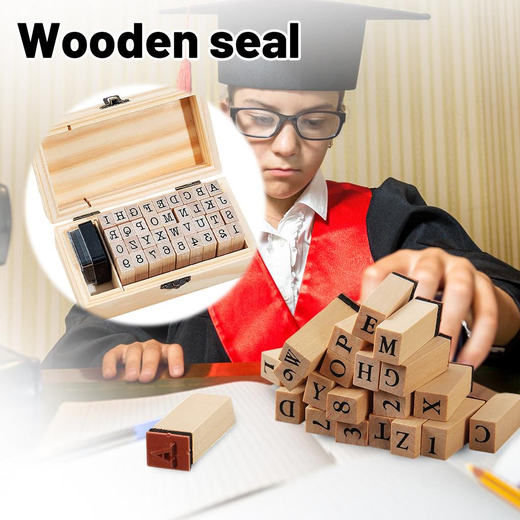 Retro Wooden Seal, Laser-engraved Font, Depth As If Typed On A Typewriter, A Delightful Detail For Retro Enthusiasts