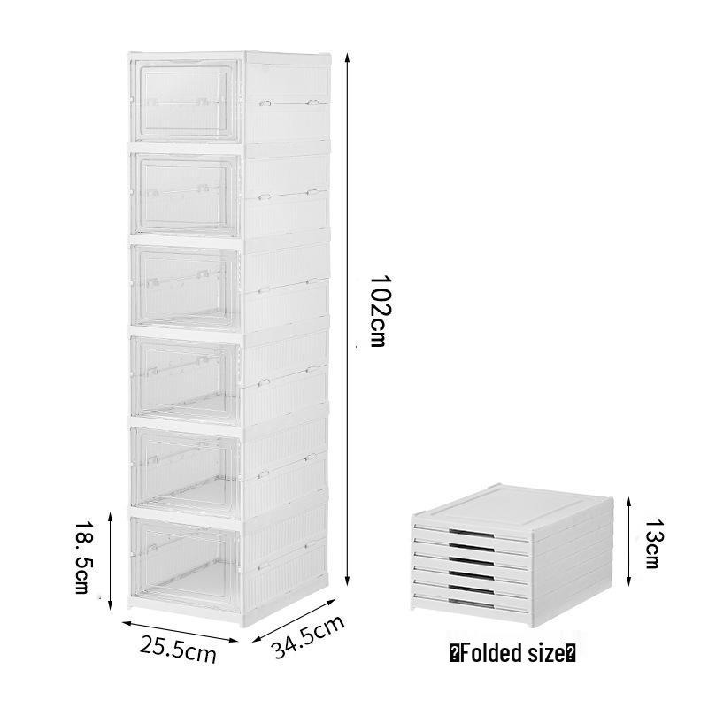 Foldable Magnetic Shoe Box Cabinet – No-Install, Space-Saving, Transparent Storage Solution.
