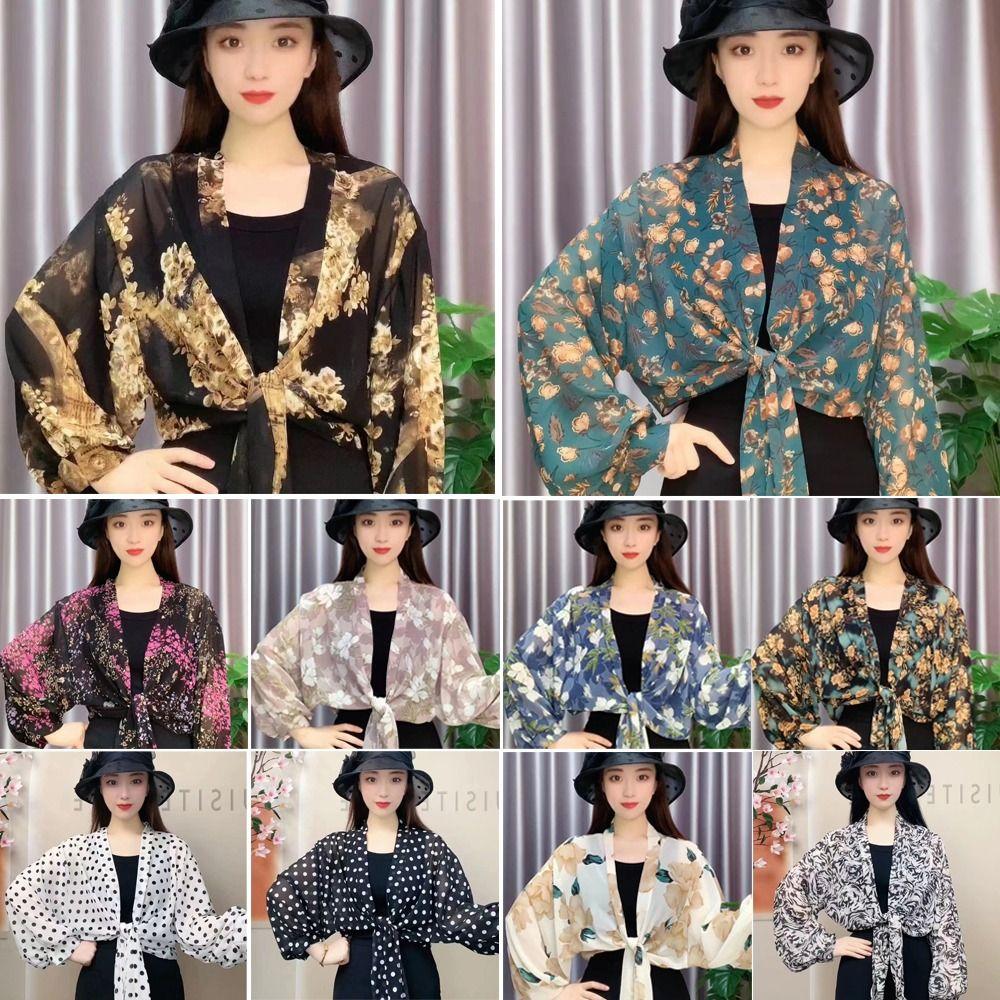 Luxury Jacquard Chiffon Shawl Leisure Half Sleeve Loose Top Trend Poncho Capes