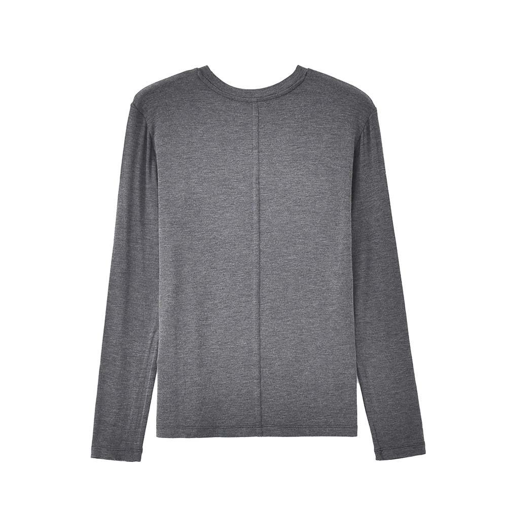 Women's Slim Fit Cashmere Blend Minimalist Round Neck Long Sleeve T-Shirt