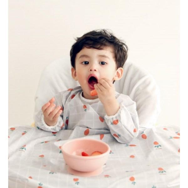 Babyclaw baby självdriven baby matbord-integrerad vattentät haklapp långärmad standardtyp, morotsgrå, 1 st, 1 st