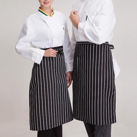 Waist Waterproof Chef Bistro Apron for Men Women Polyester Cooking Apron with Tool Pocket Oil Stain Resistant Cleaning Apron for Home Kitchen Bar