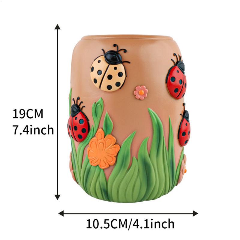Cute Ladybug Planter Creative Resin Crafts Succulent Planter Living Room Study Balcony Home Room Flower Unique Decorative Gift