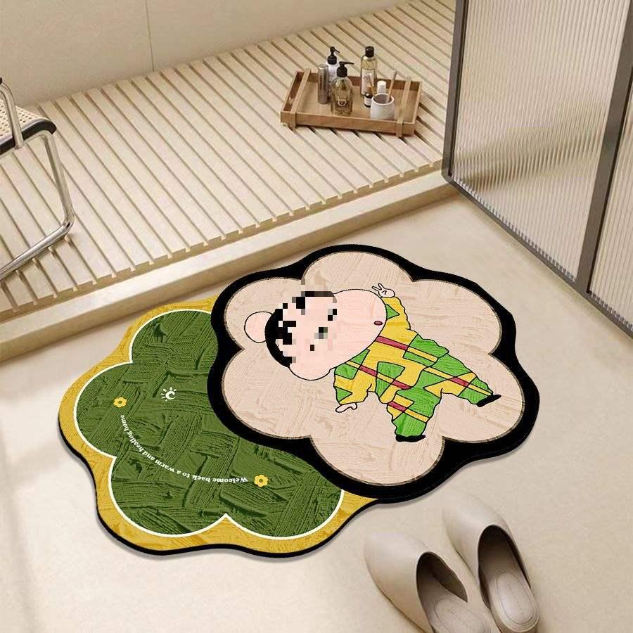 Crayon Shin-chan Quick-Dry Bathroom Diatomite Floor Mat - Non-Slip Absorbent Foot Pad