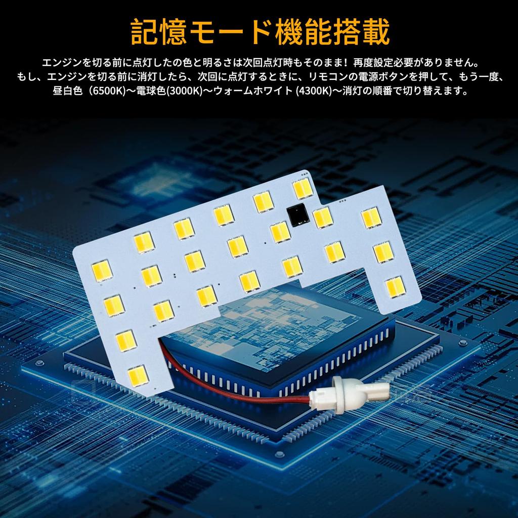 UNNKIBO Honda New JF5 JF6 LED Room Lamp 3 Color 30 Level Dimming Interior Parts Bulb White Daylight Color LED Bulb 4 Piece Set Easy Installation