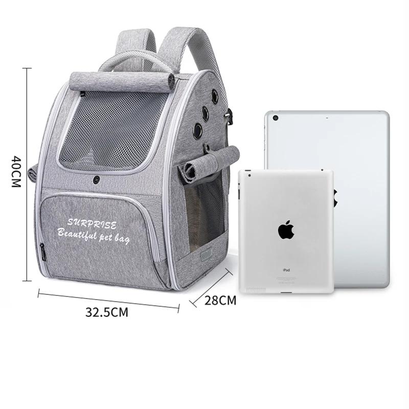 Cat Backpack Pet Carrier Bag Portable Collapsible Breathable Thickened Straps Are Easy To Clean Pet Travel Carrier Backpack