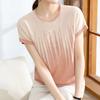 Women Sweaters Pullovers 2025 Summer Short Sleeve O-Neck Print Knitted Sweater Women Tops Pullover JJ310