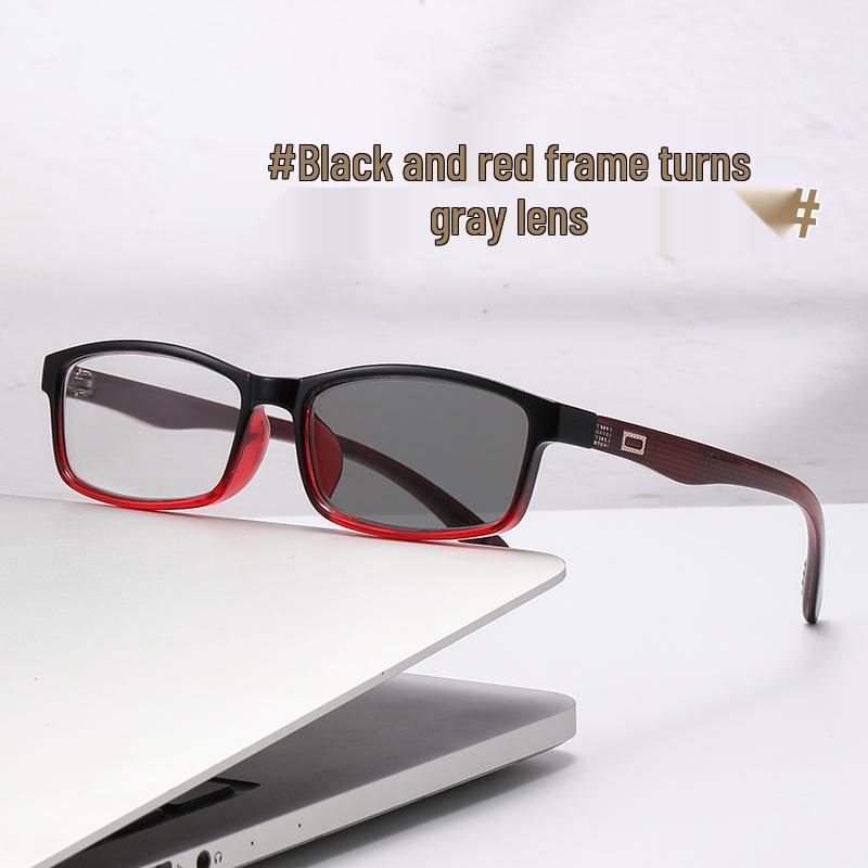 Trendy Ultralight Photochromic Bifocal Square Reading Glasses