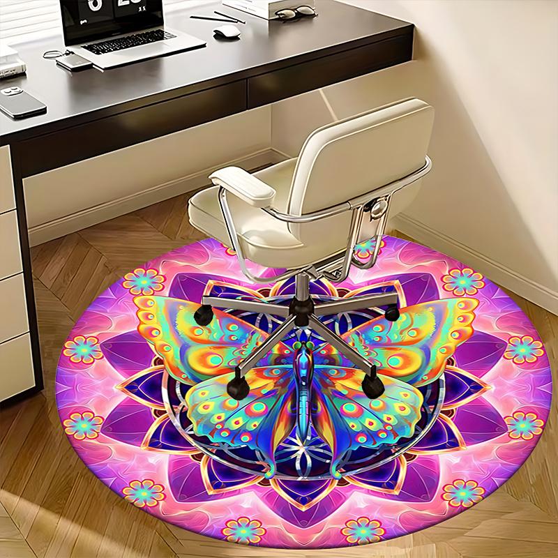 Colorful Butterfly Office Carpet Chair Mats, Home Decor, Sofa Rug, Office Carpet Gift for Bedroom, Living Room, Various Rooms1118165a