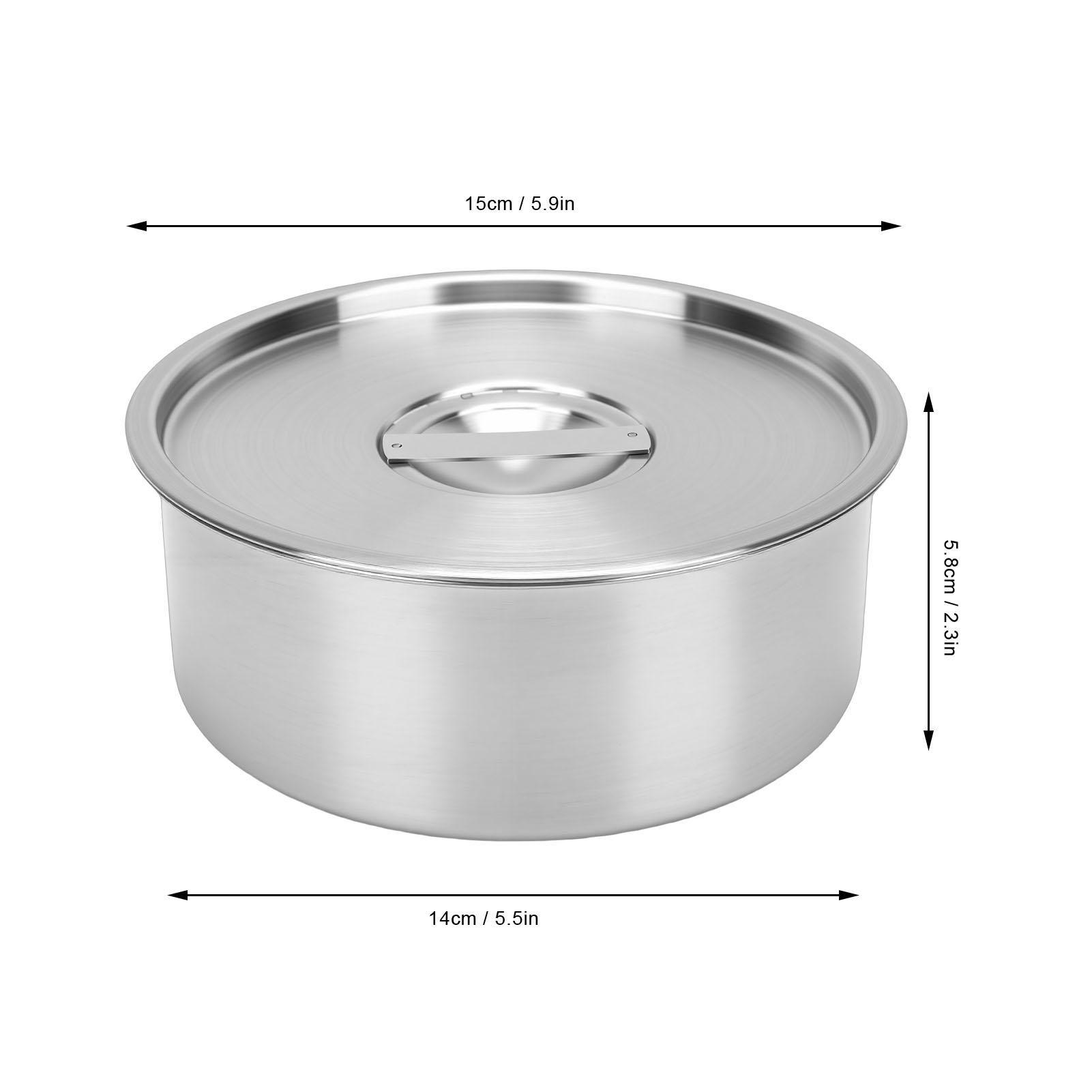 Stainless Steel Steaming Bowl with Lid Thickened Heat Proof Home Steam Rice Bowl for Cooking