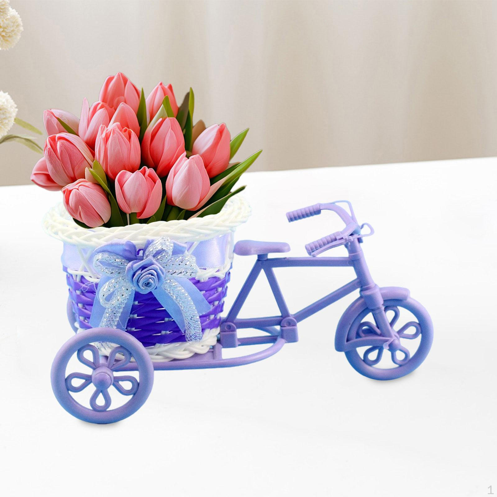

Подставка для растений в виде искусственного цветка для велосипеда, корзина для хранения на рабочем столе, декоративная фиолетовый