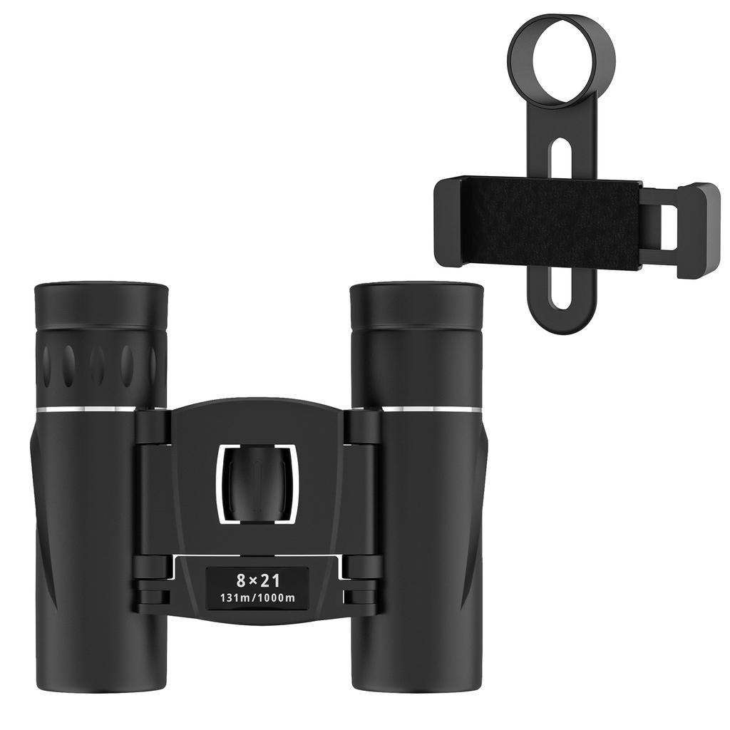 Compact 8x21 Folding Binoculars Lightweight Portable Outdoor Optics for Bird Watching Hiking Travel and Sporting Events