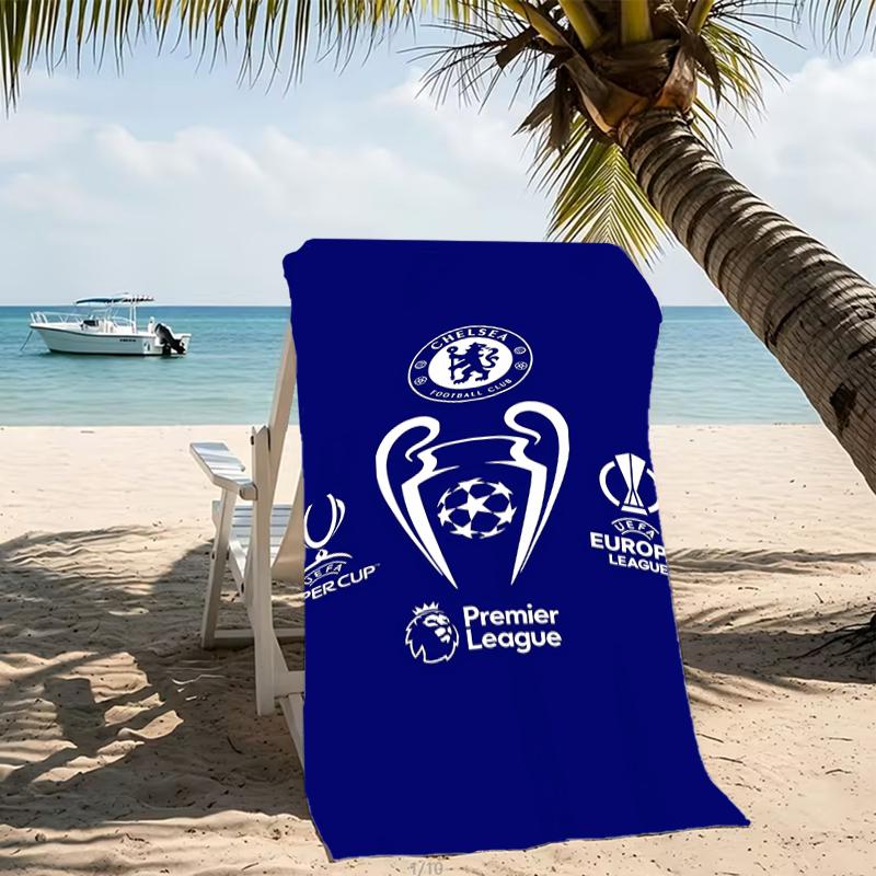 Beach Towel with Chelsea FC logo Pattern - soft,absorbent,machine washable Lightweight&Modern,swimming,Travel Essentials