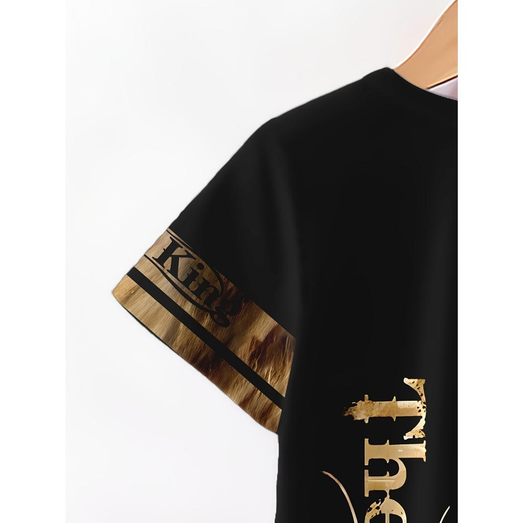 Fashionable 3D Printed Short Sleeve Shorts T-Shirt Set for Boys, Outdoor T-Shirt Shorts Set for Boys