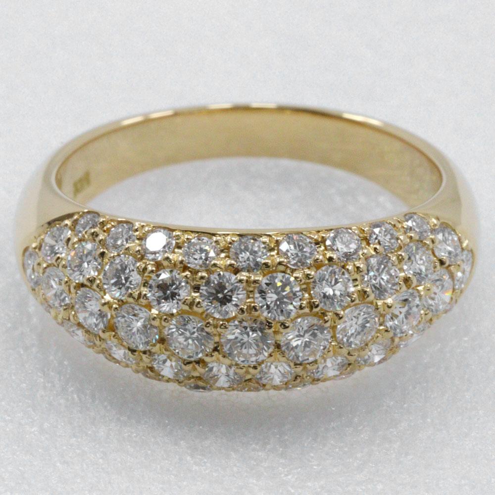 Ring K18 Yellow Gold/diamond #8.0(US Size) 5.4g Women Used