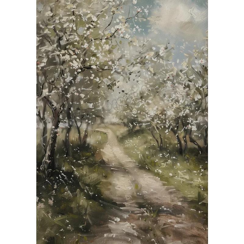 Colorful Spring Tulip Meadow Floral Grass Landscape Wall Art Poster Canvas Painting Pictures Rustic Farmhouse Office Home Decor