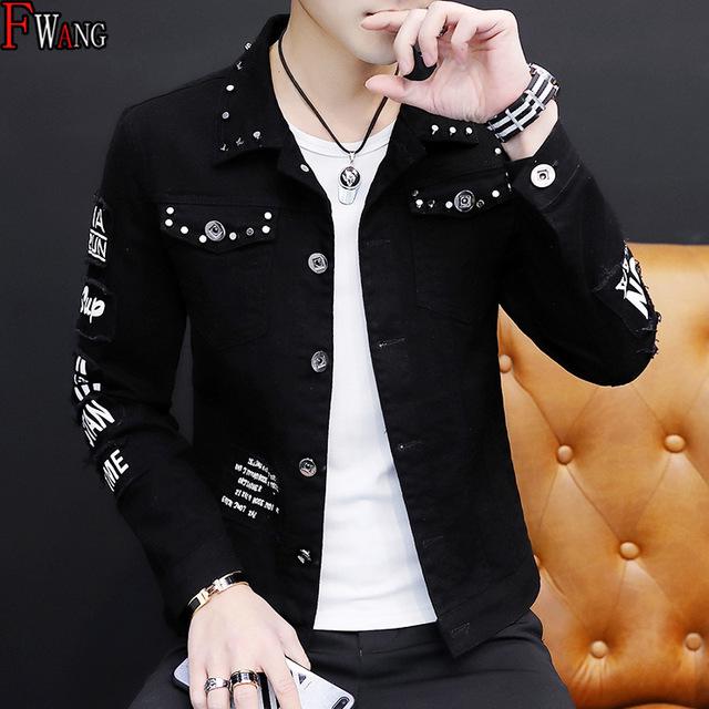 Spring And Autumn Jeans Coat Men's Korean-style Fashion Students Handsome Versatile Jacket S-3XL