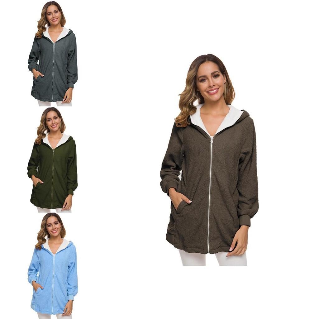 Cozy Women Ladies Warm Teddy Bear Fluffy Coat Hooded Faux Fleece Jacket Outwear For Ultimate Comfort