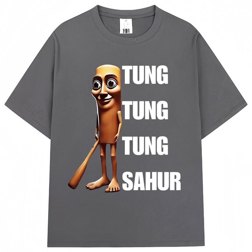 Tung Tung Tung Sahur Funny Baseball Bat Meme T Shirt Men Women Fashion Humor Popular T Shirts Loose Summer ONeck Cotton TShirt