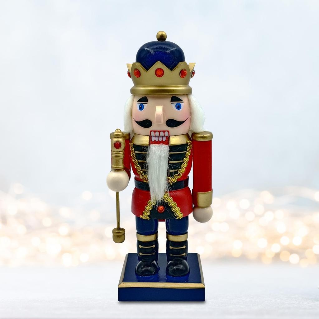 Nutcracker Figurine Ornament Height 23M Traditional Wooden Nutcracker for Xmas Tree Fireplace Scene Layout Festival Living Room