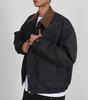 Button Seoul Corduroy Collar Quilted Heavy Outer Jumper (Dark Gray)