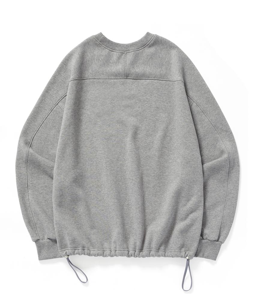BETWEEN A AND B Raglan String Brushed Sweatshirt [Melange Gray]