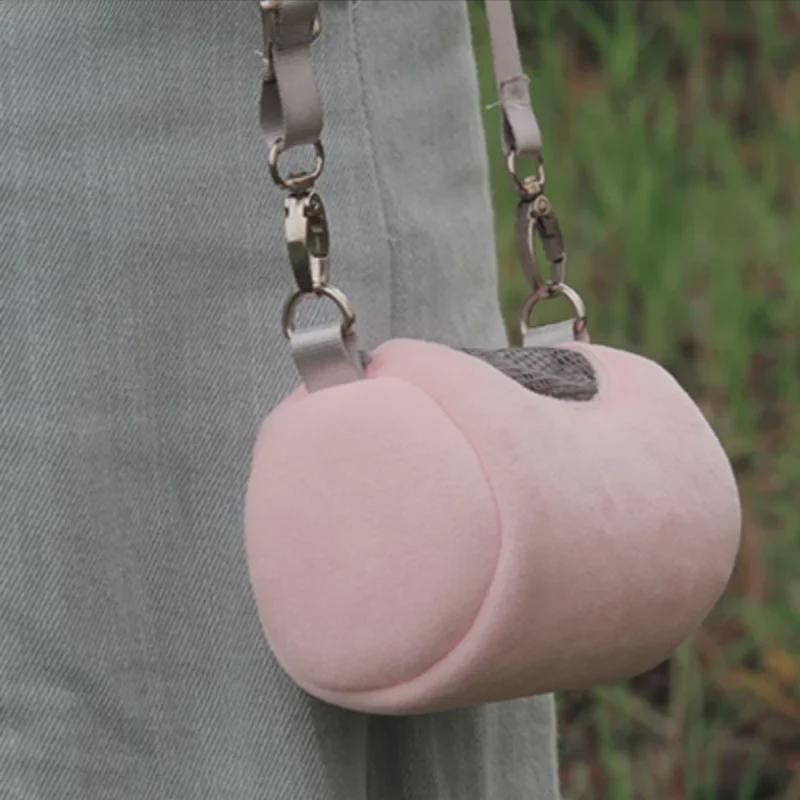 Potřeby pro domácí mazlíčky Přenosný válec pro křečka zlatého Crossbody batoh – Teplá taška pro malé mazlíčky