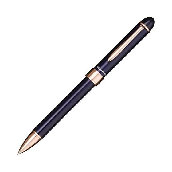 Sailor Pen Multifunction Pen Fascinate 3 Navy 16-0325-242 Pink Gold Plated Finish Oil-based Black/Red Ballpoint Pen 0.7mm, Mechanical Pencil 0.5mm HB