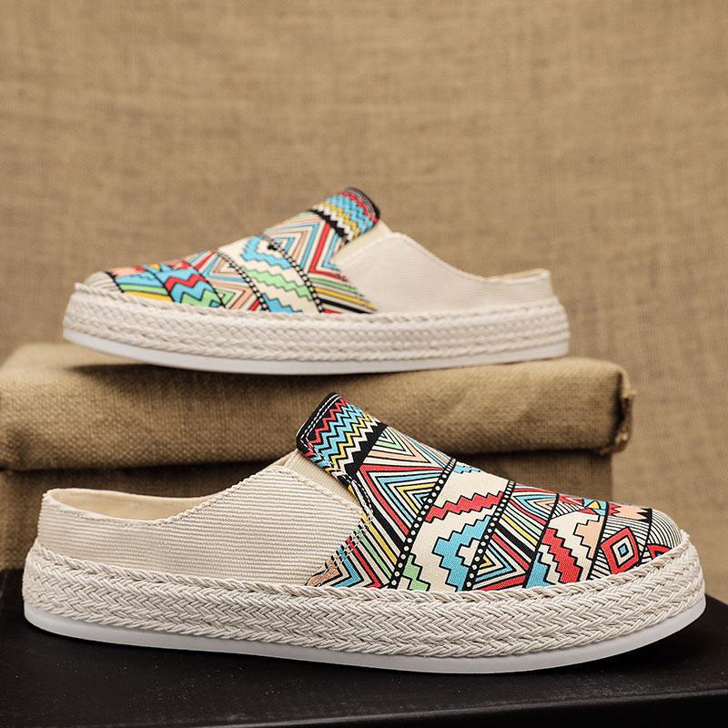 Fashion Non-slip Fashion Half Slippers Casual Shoes For Men Mules Plus Size Loafers Flat Sneakers Walking Footwear Zapatos Hombre2024