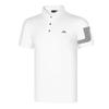 Mens Golf Polo Shirt Short Sleeve Quick Dry Breathable Sport T-Shirt White Blue Stripe