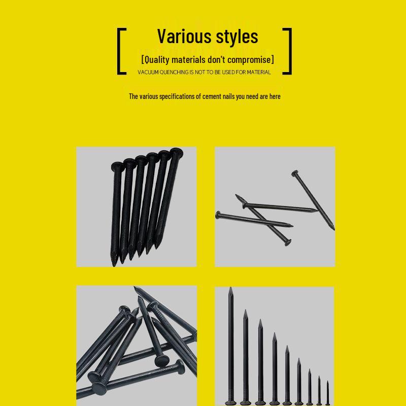 High-Strength Black Cement Steel Nails for Wall Tiles and Concrete