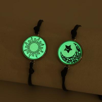 Adjustable Couple Bracelets Luminous Hand Chain Retro Braided Bracelet  Couple Jewelry Gift