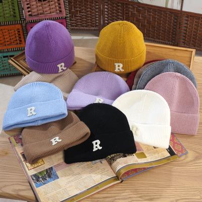 Hat Women's Winter New Korean Version Wool Hat Student Letters Warm Knitted Hat Versatile Cold Hat Men