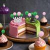 Green and Pink Balls Cake Topper, Silver Crown and Witch Hat Cupcake Topper Decoration for Birthday's Party Decorations