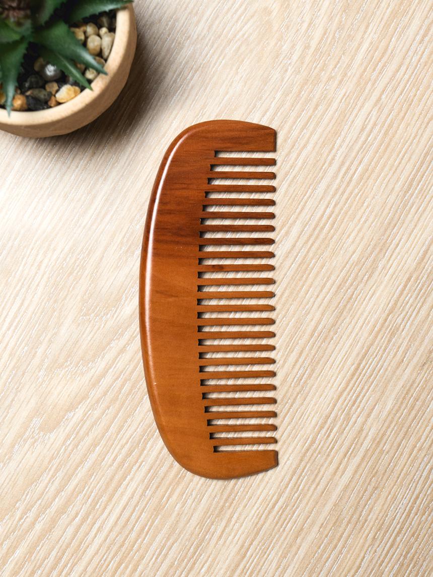 Natural Peach Wood Half-Moon Hair Brush - Medium 1ea