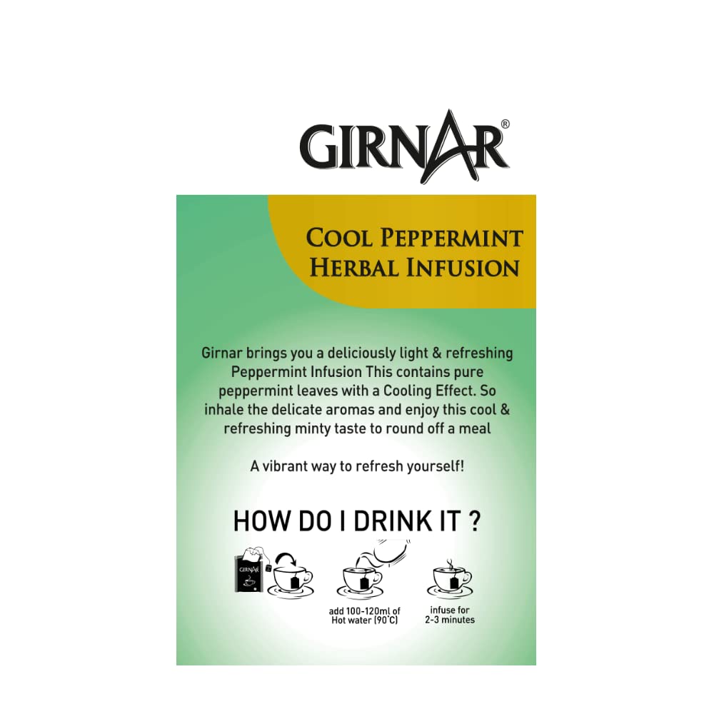 Girnar Cool Peppermint Kräuteraufguss Teebeutel 10 Stück Koffeinfrei Beruhigendes Minzgetränk