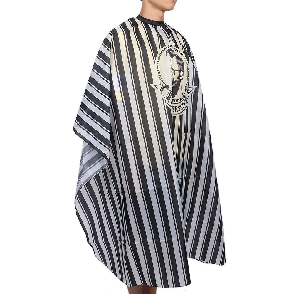 Professional Hairdressing Apron Barber Shop Breathable Hair Cutting Gown Cape (Black)