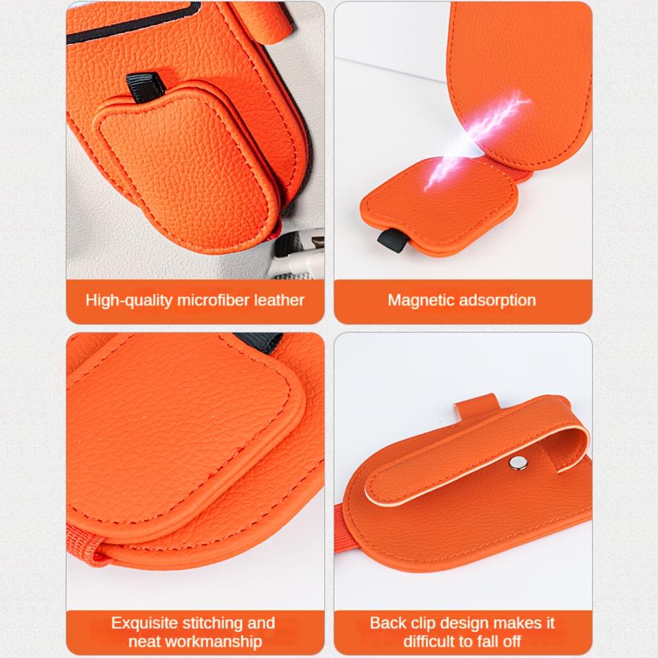 1PC Cat Ear PU Leather Visor Storage Box - Glasses, Card Microfiber PU Leather, Visor Storage Box