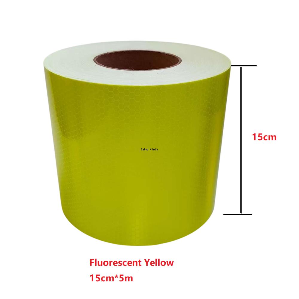 5cm/10cm/15cm/20cm*5M Fluorescent-Yellow Reflective Adhesive Sheetings Waterproof Reflectors Tape Warning Safety Sticker For Car