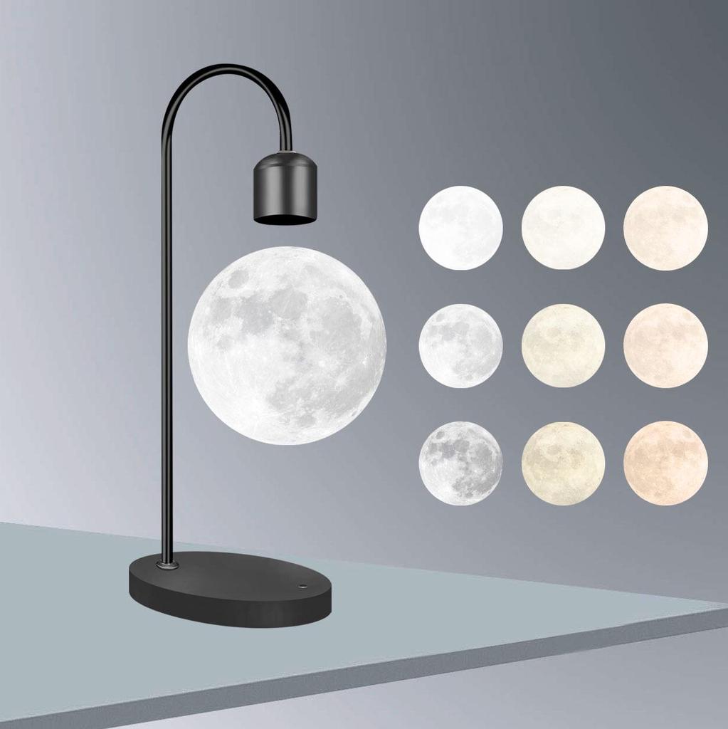 3D Printed Moon Lamp with Magnetic Levitation - Night Light & Eye Protection