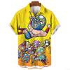 Camisas de Manga Corta Estampadas en 3D para Hombre Holgadas de Talla Grande Camisa Hawaiana Moda de Lucha Libre Mexicana