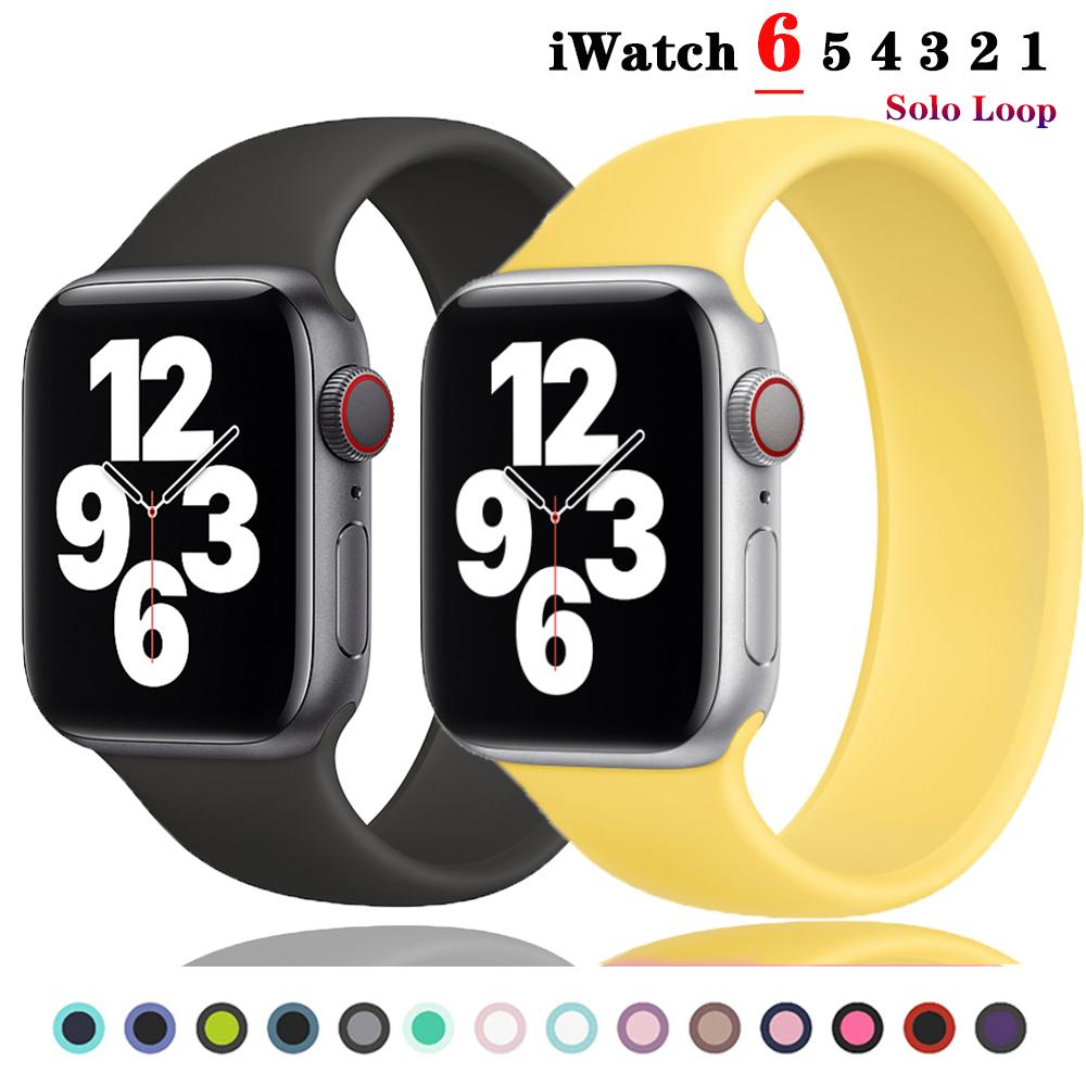 Solo Loop per Apple Watch Band 44mm 40mm iWatch Band 38mm 42mm Cintura  elastica Bracciale in silicone Apple watch serie 5/4/3/SE/6 Cinturino  acquista in modo economico — spedizione gratuita, recensioni reali con