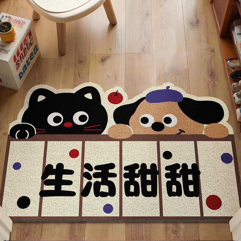 Entry Door Floor Mat Entry Door Door Door Mat Non-Slip Floor Mat Entrance Wear-Resistant And Dirt-Resistant Foot Mat Silk Ring Can Cut Carpet