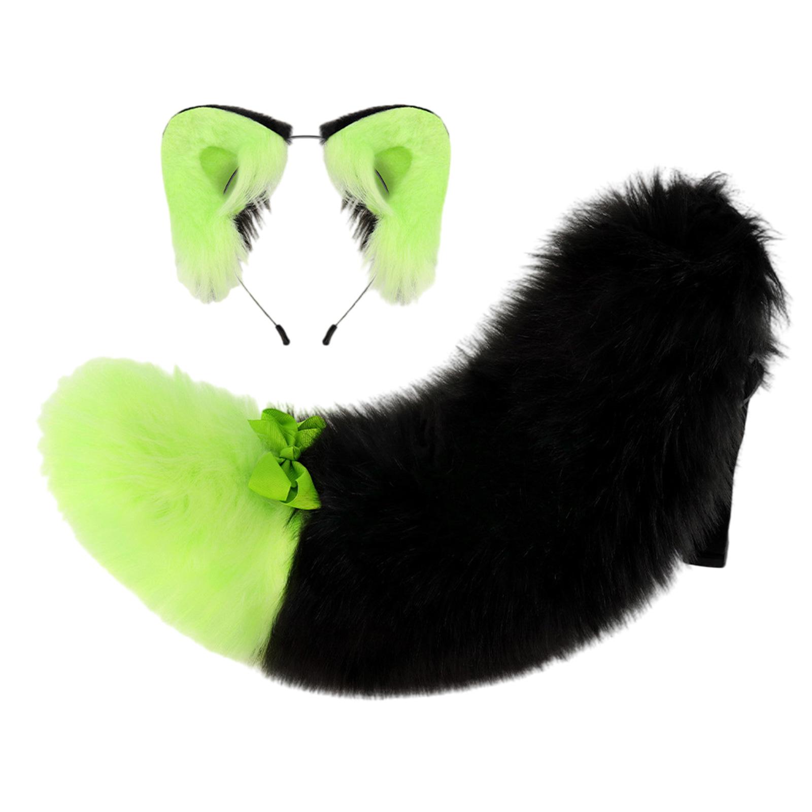 Soft Plush Animal Ear Hairband With Detachable Tail Costume Party Cosplay Accessories Role Playing Tail Headband 13