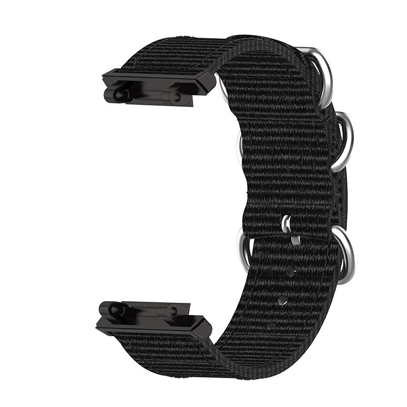 

For Huami Amazfit T-Rex 2 Smart Watch Replacement Nylon Band 3 Buckles Design Adjustable Wrist Strap Black