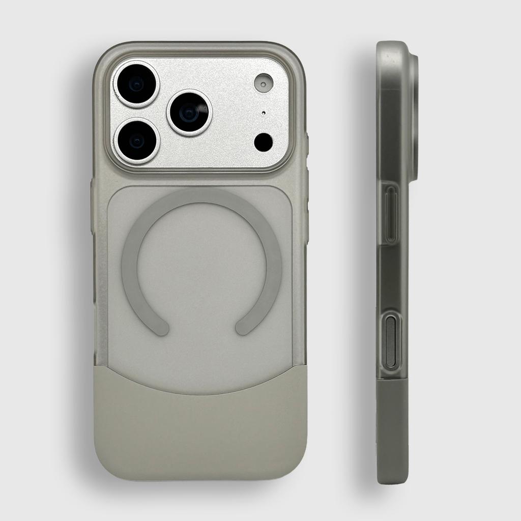 Splicing 2IN1 Magnetic Wireless Charging Case For iPhone 17 16 15 14 13 Pro Max For Magsafe Matte Translucent Hard Couple Cover