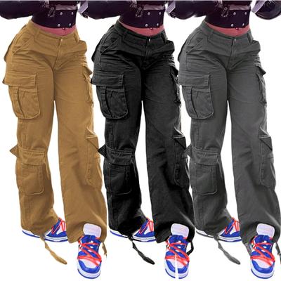 Womens Baggy Cargo Pants Streetwear Hip Hop Joggers Sweatpants  Casual Loose Wide Leg Trousers